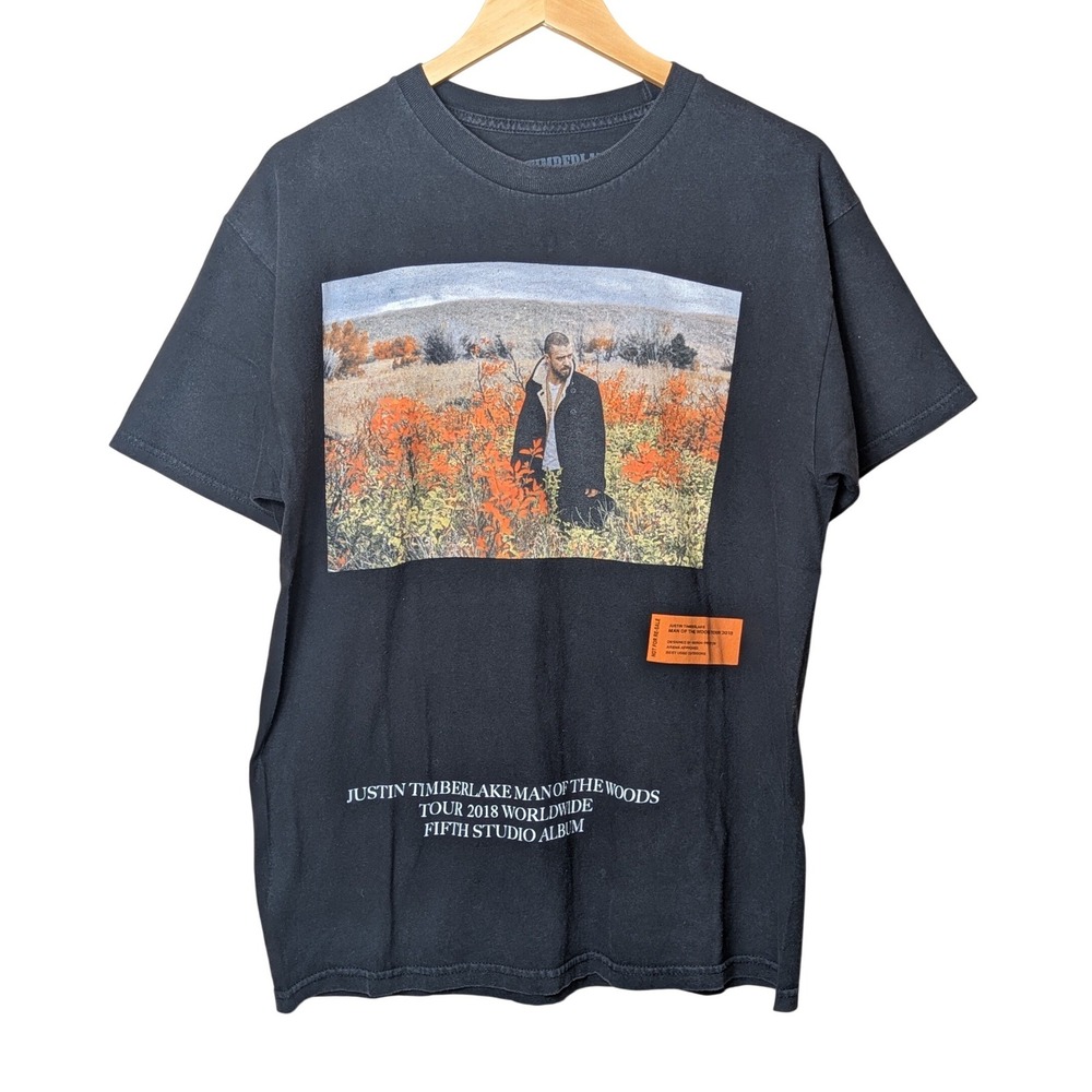 Justin Timberlake Man of the Woods Tour Shirt Mens Large Black 2018 Concert Tee